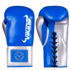 Viking Valhalla Pro Horse Hair Boxing Gloves (Lace Up) - MMA Factory -MMA FACTORY Shop Viking Valhalla Blue Silver 2 1000