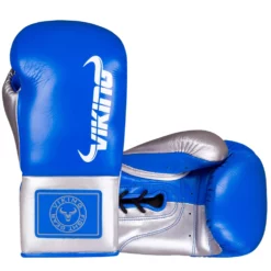 Viking Valhalla Pro Horse Hair Boxing Gloves (Lace Up) - MMA Factory -MMA FACTORY Shop Viking Valhalla Blue Silver 4 1000