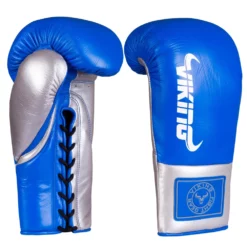 Viking Valhalla Pro Horse Hair Boxing Gloves (Lace Up) - MMA Factory -MMA FACTORY Shop Viking Valhalla Blue Silver 5 1000