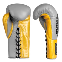 Viking Valhalla Pro Horse Hair Boxing Gloves (Lace Up) - MMA Factory -MMA FACTORY Shop Viking Valhalla Grey Gold 1 1000