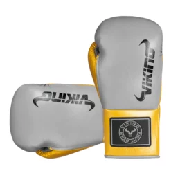 Viking Valhalla Pro Horse Hair Boxing Gloves (Lace Up) - MMA Factory -MMA FACTORY Shop Viking Valhalla Grey Gold 3 1000