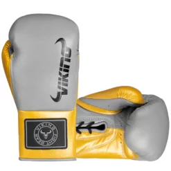 Viking Valhalla Pro Horse Hair Boxing Gloves (Lace Up) - MMA Factory -MMA FACTORY Shop Viking Valhalla Grey Gold 5 1000