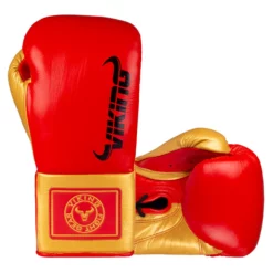 Viking Valhalla Pro Horse Hair Boxing Gloves (Lace Up) - MMA Factory -MMA FACTORY Shop Viking Valhalla Red Gold 1 1000