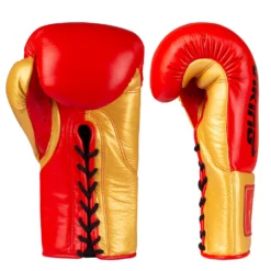 Viking Valhalla Pro Horse Hair Boxing Gloves (Lace Up) - MMA Factory -MMA FACTORY Shop Viking Valhalla Red Gold 3 1000