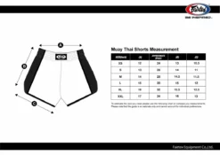 Fairtex Fade Muay Thai Shorts - BS1905 - MMA Factory -MMA FACTORY Shop bs1901 02 sizing chart eng 5