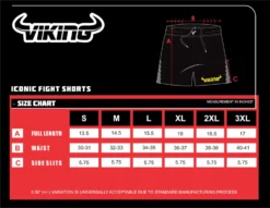 Viking Iconic Shorts - 5.75 Inch Side Slits - MMA Factory -MMA FACTORY Shop iconic shorts size chart