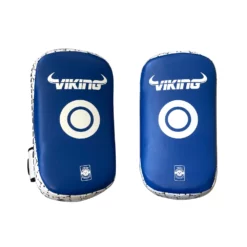 Viking Diablo Curved Pro Leather Thai Pads (Heavy Duty) - MMA Factory -MMA FACTORY Shop thai pads blue white 3 1