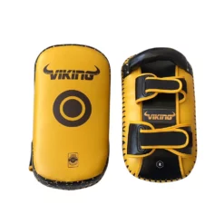Viking Diablo Curved Pro Leather Thai Pads (Heavy Duty) - MMA Factory -MMA FACTORY Shop thai pads yellow 4 copy 1