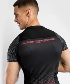 UFC Venum Performance Institute Rashguard - SS - MMA Factory -MMA FACTORY Shop ufc venum performance institute rashguard short sleeves black red 5
