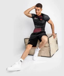 UFC Venum Performance Institute Rashguard - SS - MMA Factory -MMA FACTORY Shop ufc venum performance institute rashguard short sleeves black red 8