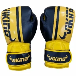 Viking Odin Elite Leather Dual Wrist Strap Boxing Gloves - MMA Factory