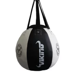 Viking Pro Leather Wrecking Ball Punching Bag - MMA Factory -MMA FACTORY Shop vikingwreckngballwhiteblack1080 1