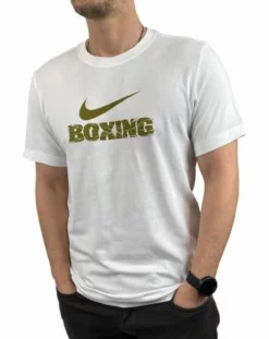 NIKE MEN'S BOXING SHATTERED LOGO TEE - MMA Factory -MMA FACTORY Shop white gold